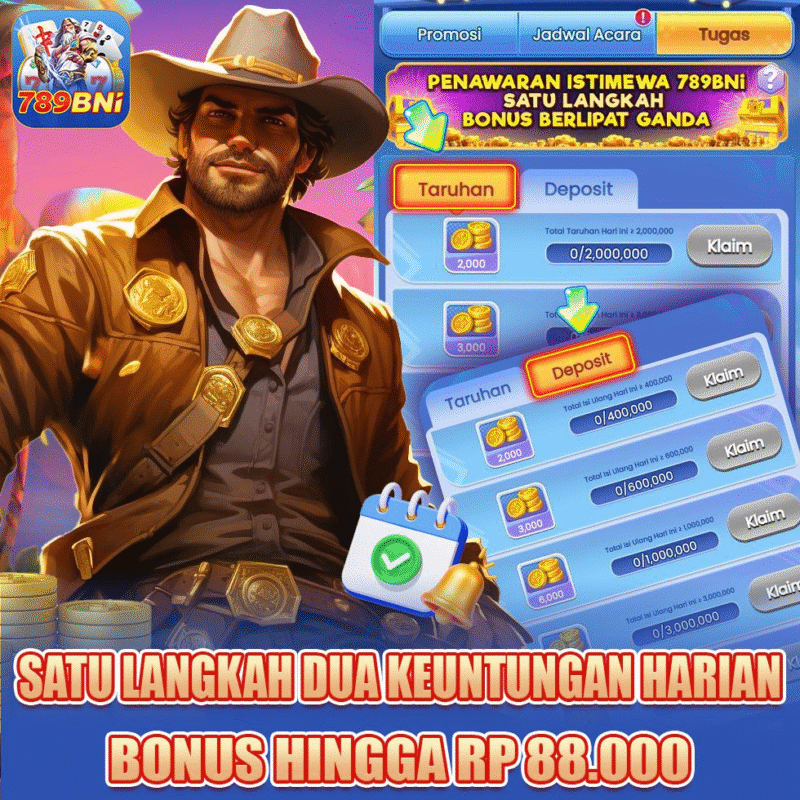 Bni 789 Slot - satu langkah dua keuntungan harian bonus hingga Rp 88.000
