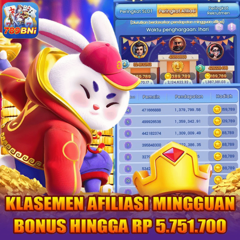 klasemen afiliasi mingguan bonus hingga rp 5.751.700 di 789 bni