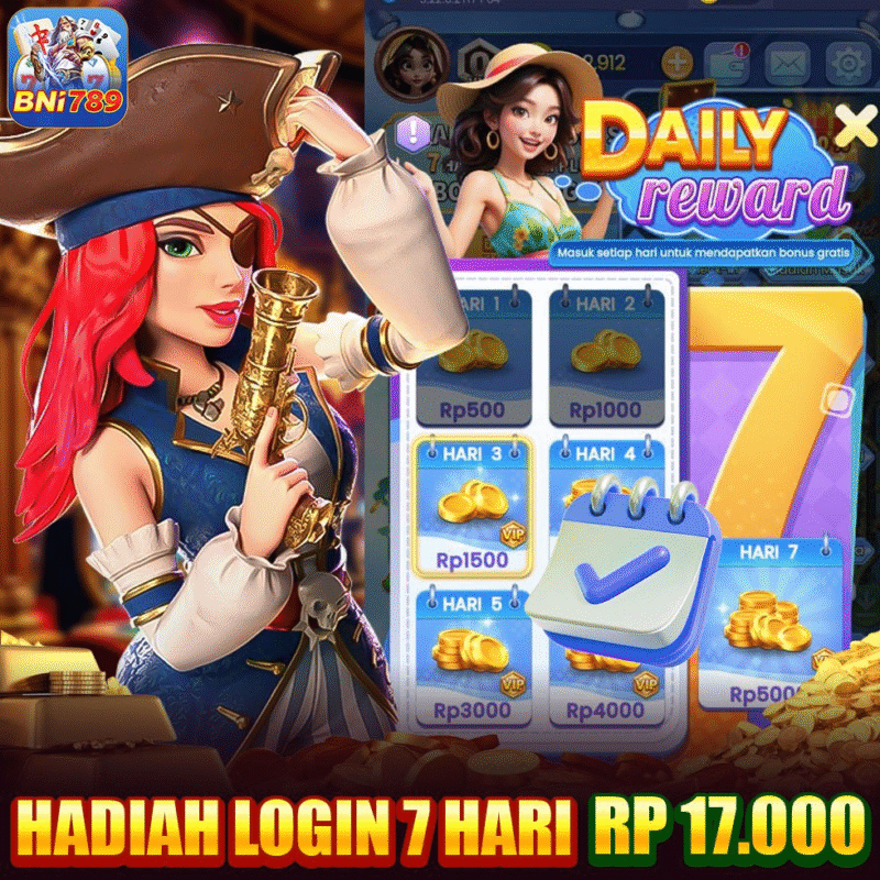789BNI Download APK dily reward hadiah login 7 hari Rp 17.000